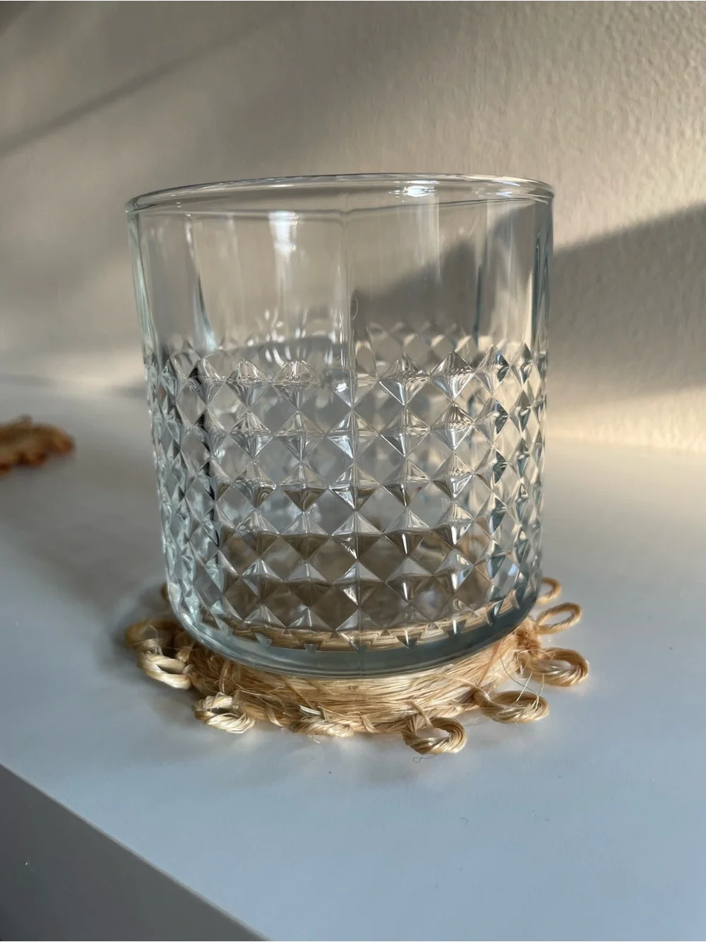 Set of 2 IKEA Textured Clear Glass Tumblers